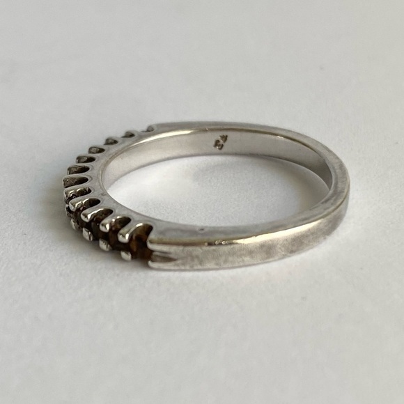 Citrine Band Ring Sterling Silver Gemstone November Birthstone Dainty Size 7.75 - Picture 6 of 11